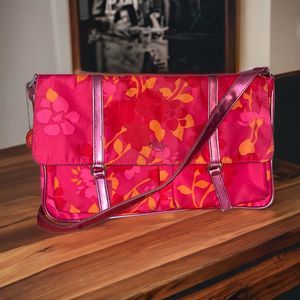 Oilily Pink/Red Floral Messenger Crossbody Bag